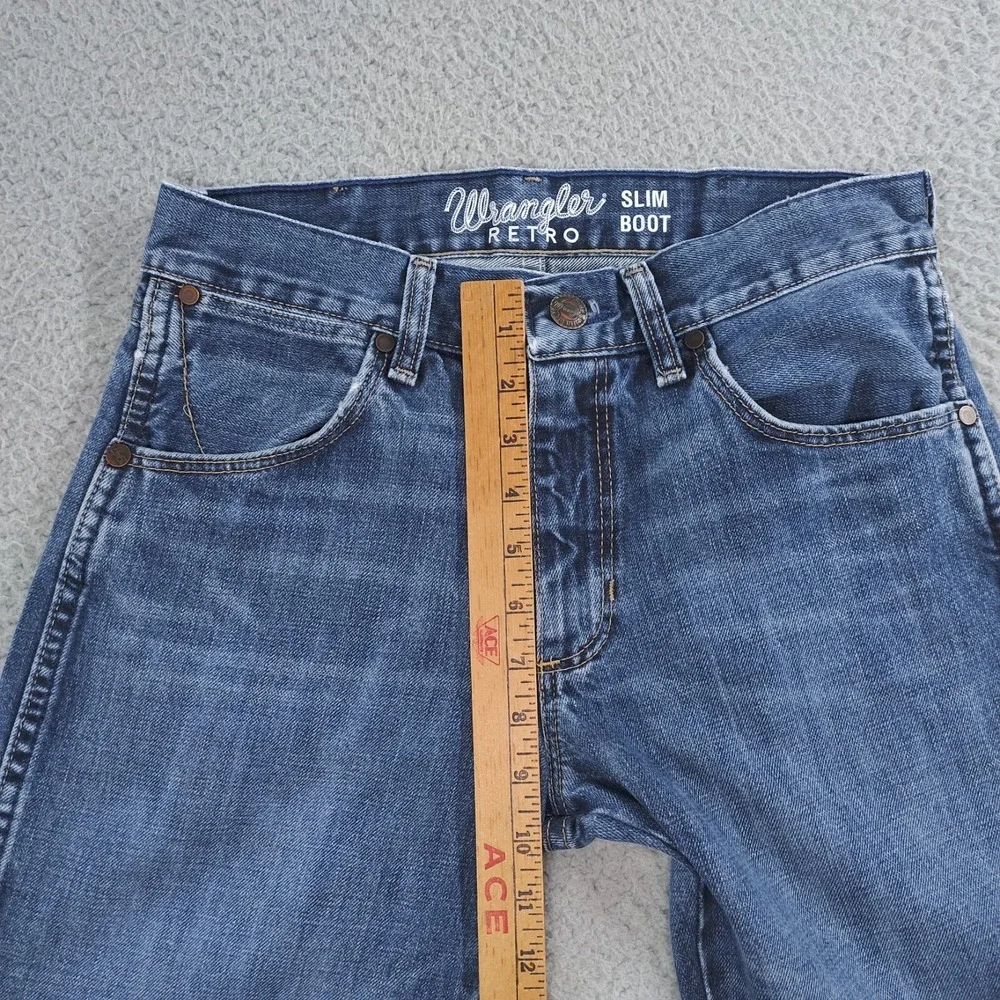 Wrangler Jeans Men 29x31 Blue Retro Slim Boot Cowboy Western Southwest Chore